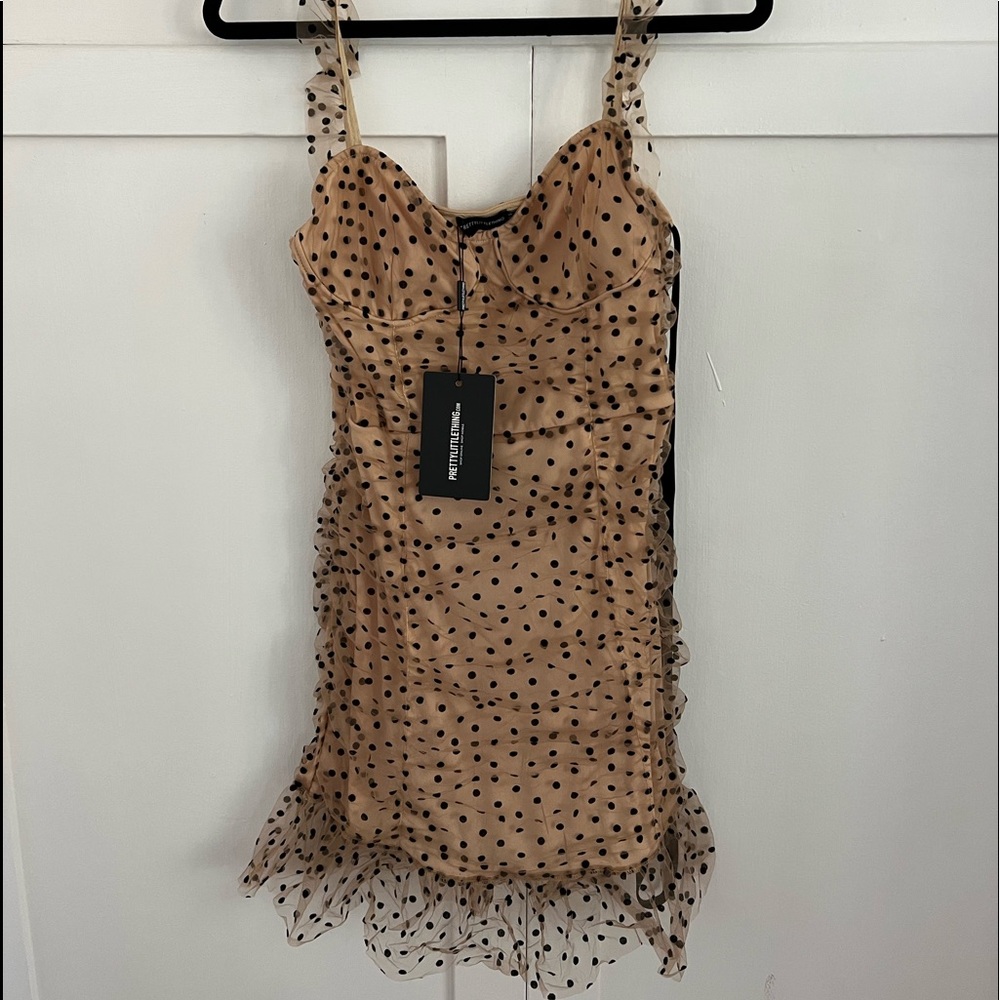 PrettyLittleThing polka dot bodycon dress